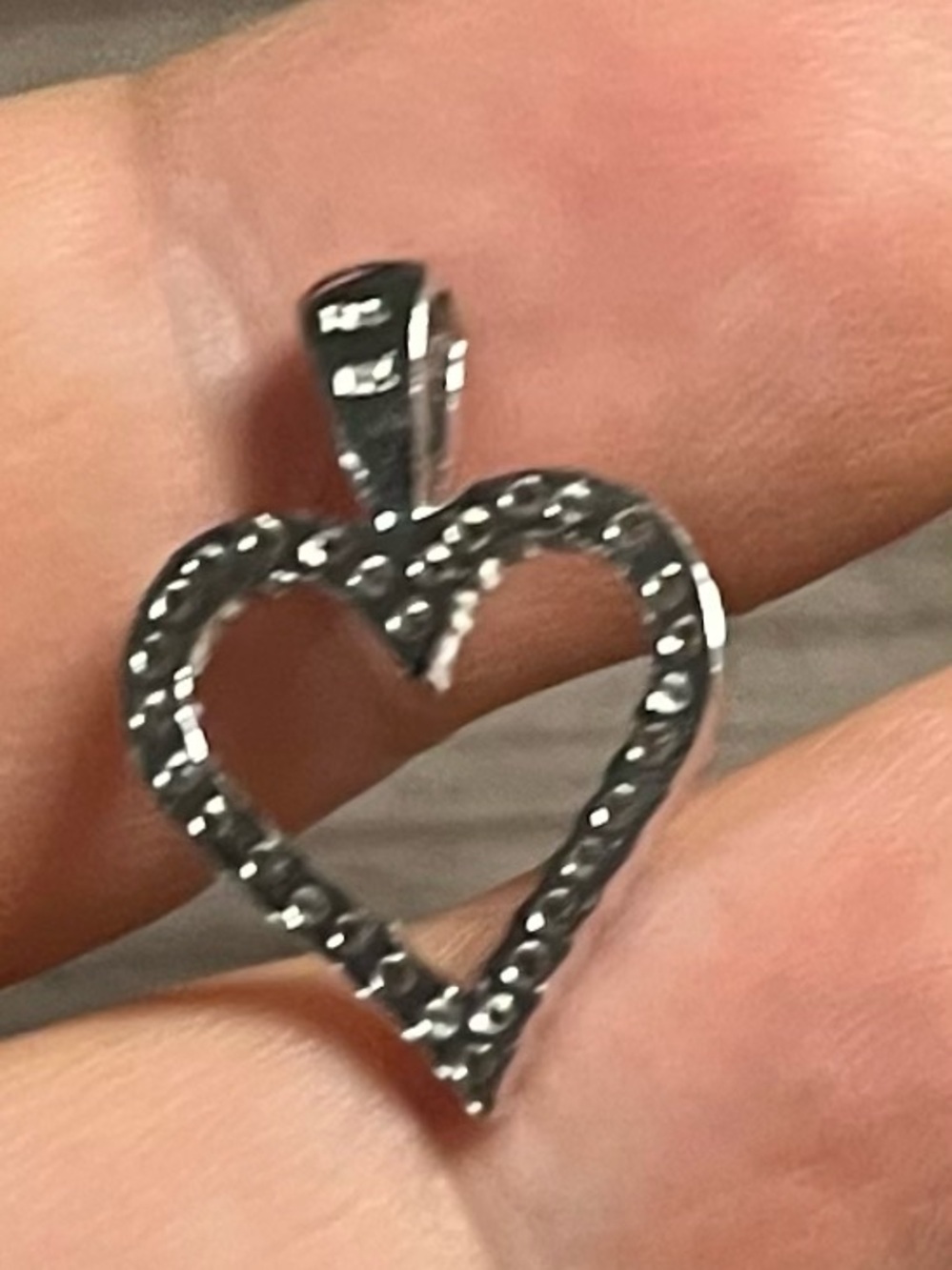Silver Heart Pendant Necklace stamped 925- Silver Heart Charm